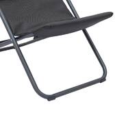 Chilienne de jardin empilable pliable MIRAEL Anthracite / Graphite 3 positions - Acier traité époxy, Traitement anti-rouille renforcé Anthracite / Graphite