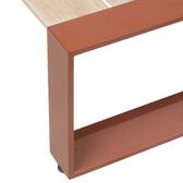 Table basse de jardin carré ALLURE Lin / Acajou 79 x 79 x 30 cm - Aluminium traité époxy Lin / Acajou