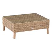 Table basse de jardin rectangulaire MOORÉA Savana 72 x 36 x 90 cm - Aluminium traité époxy, Verre Savana