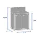 Module pour cuisine d'été OXYANA Graphite 110 x 80 x 60 cm - Acier galvanisé, Traitement antirouille renforcé Graphite
