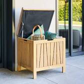 Coffre de rangement LODGIA Beige 100L - Acacia certifié FSC®, Acier Acacia