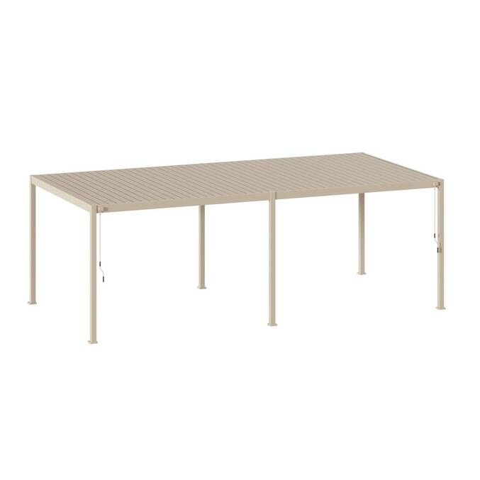 Pergola bioclimatique autoportante EVORA Argile 6 x 3 m - Structure et lames doubles en aluminium Argile