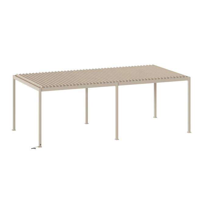 Pergola bioclimatique électrique EVORA Argile 6 x 3 m - Structure et lames doubles en aluminium3704