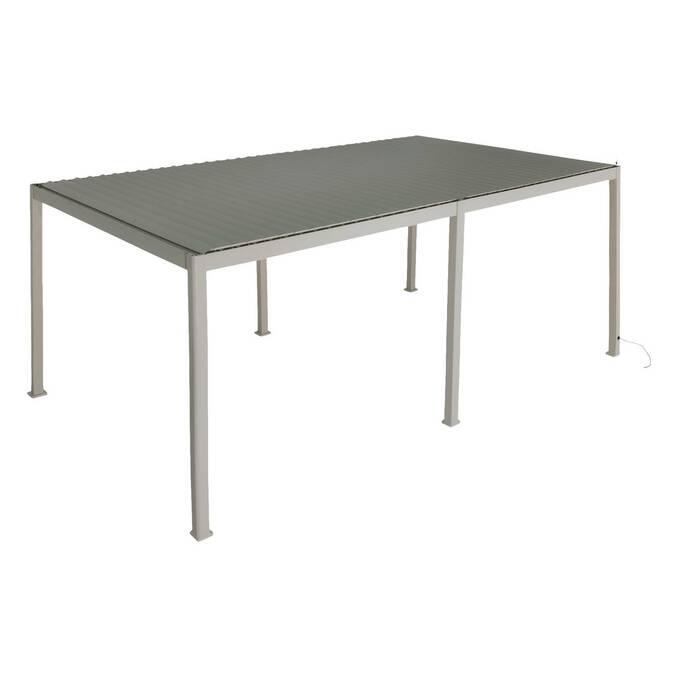Pergola bioclimatique électrique EVORA Argile 6 x 3 m - Structure et lames doubles en aluminium3704