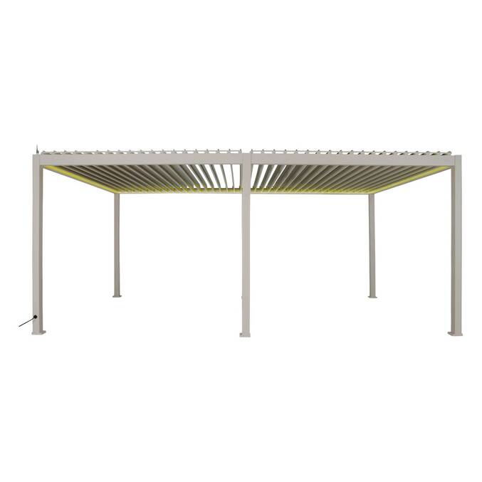 Pergola bioclimatique électrique EVORA Argile 6 x 3 m - Structure et lames doubles en aluminium3704