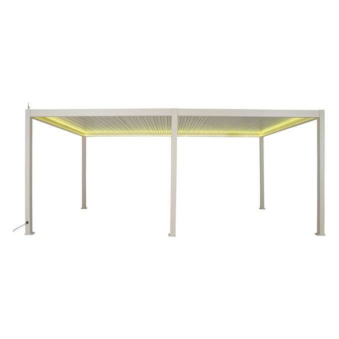 Pergola bioclimatique électrique EVORA Argile 6 x 3 m - Structure et lames doubles en aluminium3704