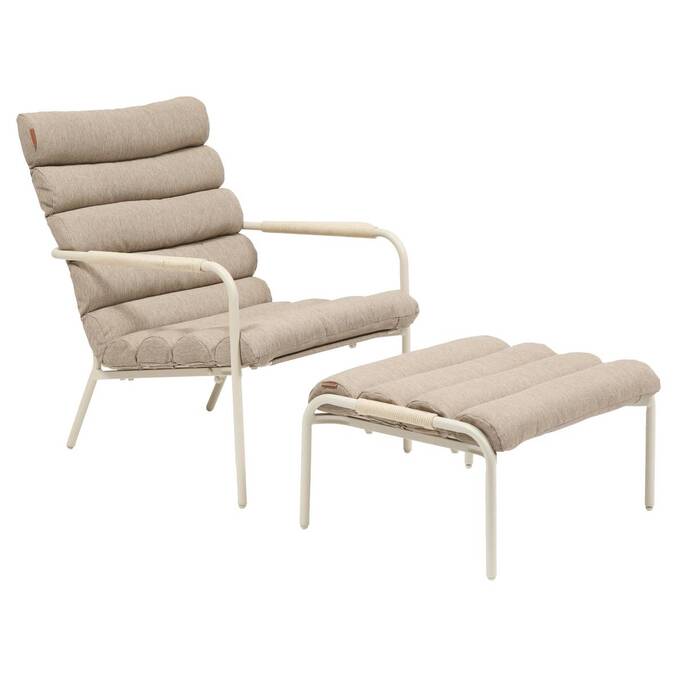 Fauteuil relax de jardin SOLANI Argile Acier traité époxy, Traitement anti-rouille renforcé, Texaline3704