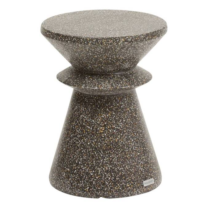 Table d'appoint de jardin rond ALTURIO Noir D. 35 cm - Ciment1