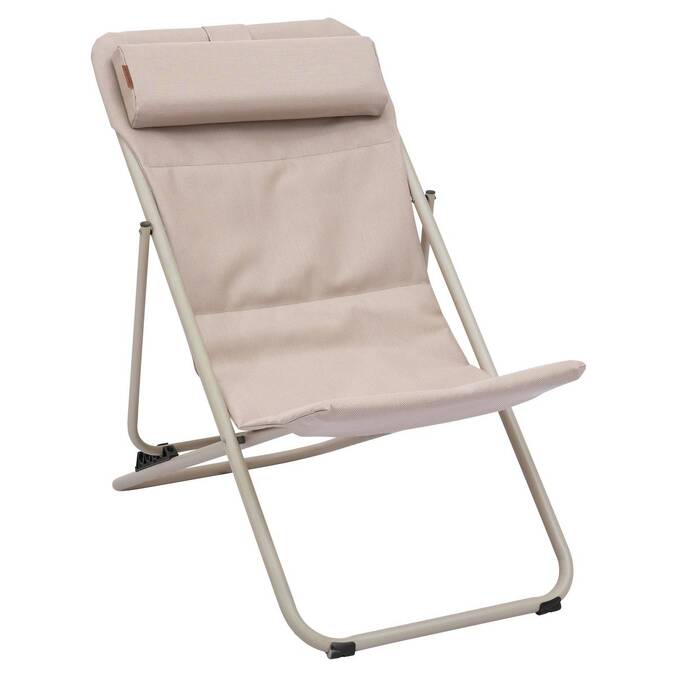 Chilienne de jardin empilable pliable MIRAEL Lin / Argile 4 positions3757