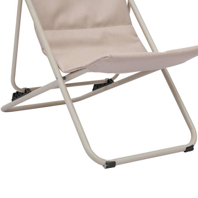 Chilienne de jardin empilable pliable MIRAEL Lin / Argile 4 positions3757
