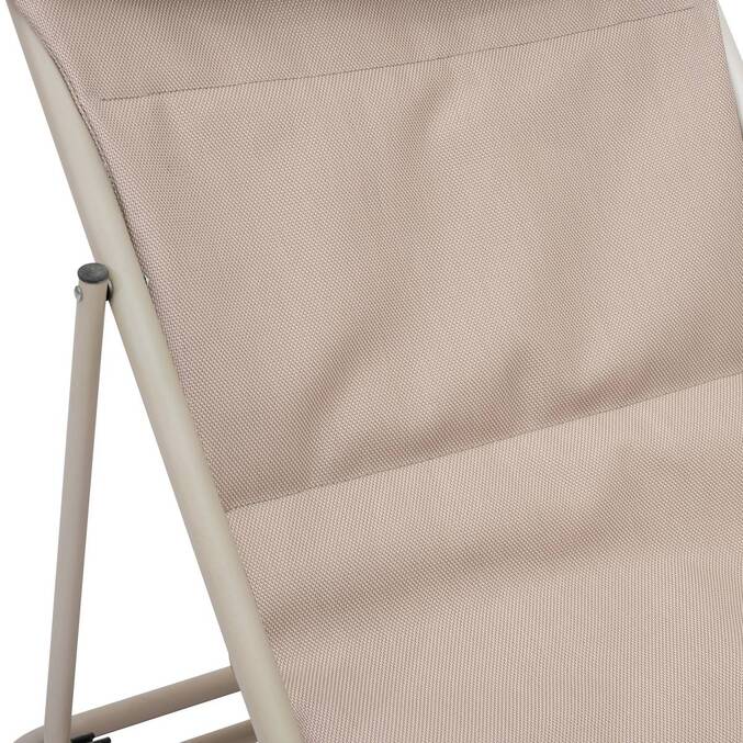 Chilienne de jardin empilable pliable MIRAEL Lin / Argile 4 positions3757