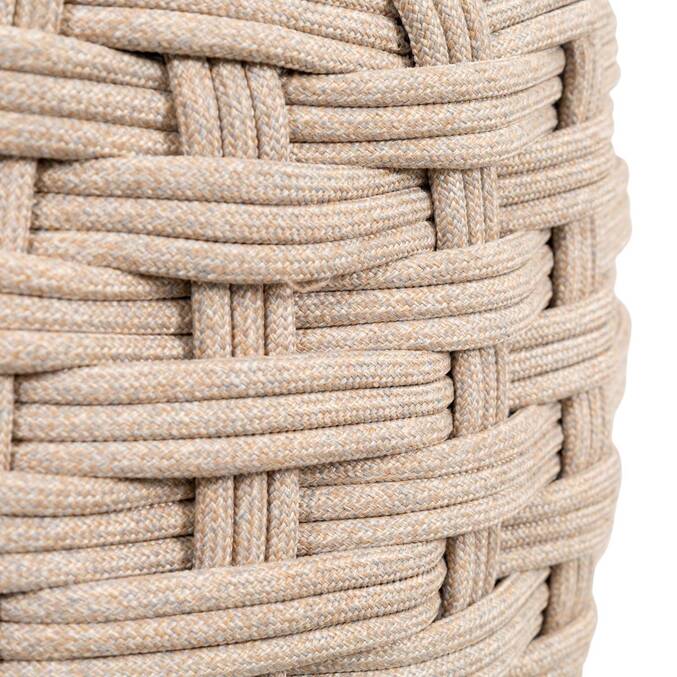 Pouf de jardin rond OBBAE Beige lin 48,5 x 48,5 x 38 cm - Aluminium traité époxy, Polyester, Texaline3886