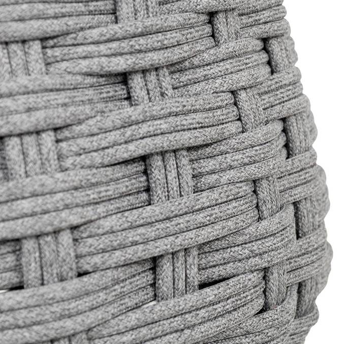 Pouf de jardin rond OBBAE Graphite 48,5 x 48,5 x 38 cm - Aluminium traité époxy, Polyester, Texaline3500