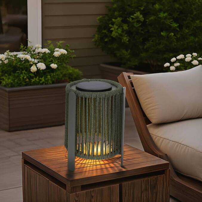 Luminaire d'extérieur LINY Gris D. 22,5 cm - Aluminium, Coton Laurier