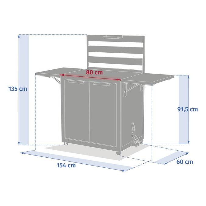 Chariot de jardin OXYANA Graphite 154 x 134 x 60 cm - Acier galvanisé, Traitement antirouille renforcé3500
