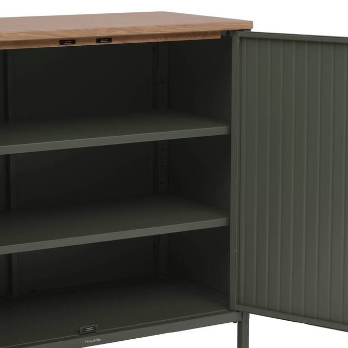 Buffet de jardin IRONIA Vert Laurier 90 x 45 x 86 cm - Acier galvanisé, Traitement antirouille renforcé3795