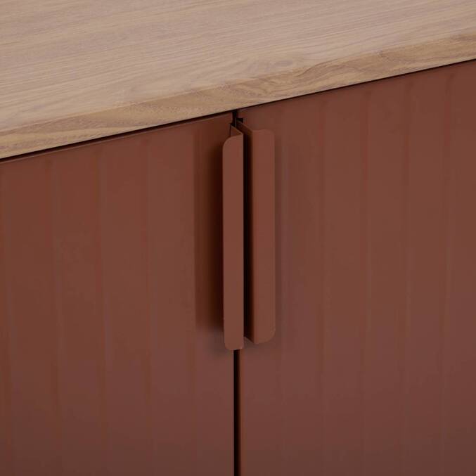 Buffet de jardin IRONIA Acajou 90 x 45 x 86 cm - Acier galvanisé, Traitement antirouille renforcé3878