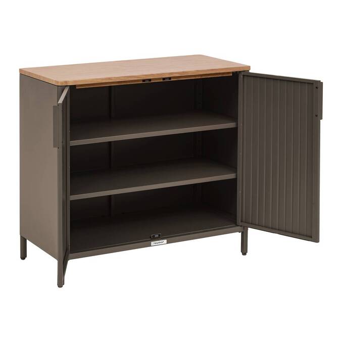 Buffet de jardin IRONIA Café 90 x 45 x 86 cm - Acier galvanisé, Traitement antirouille renforcé3443
