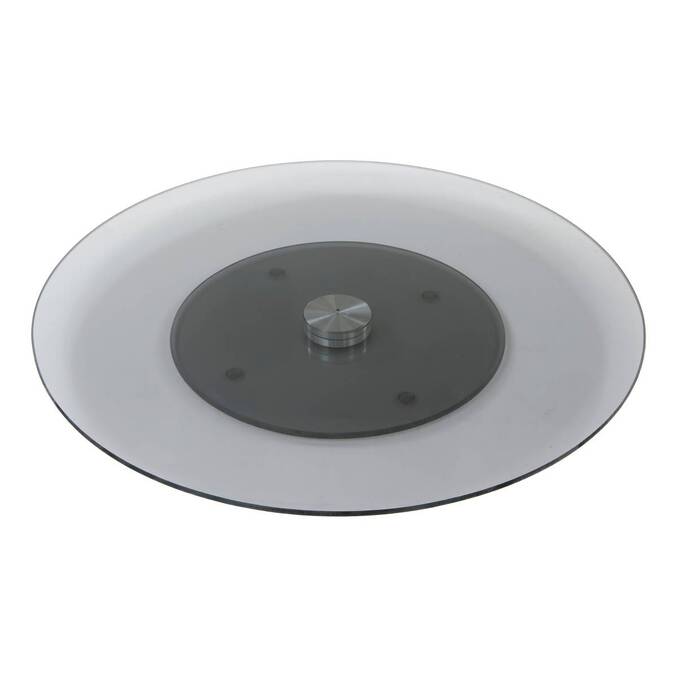 Plateau tournant Transparent D. 45 cm - Verre trempé, Aluminium3676