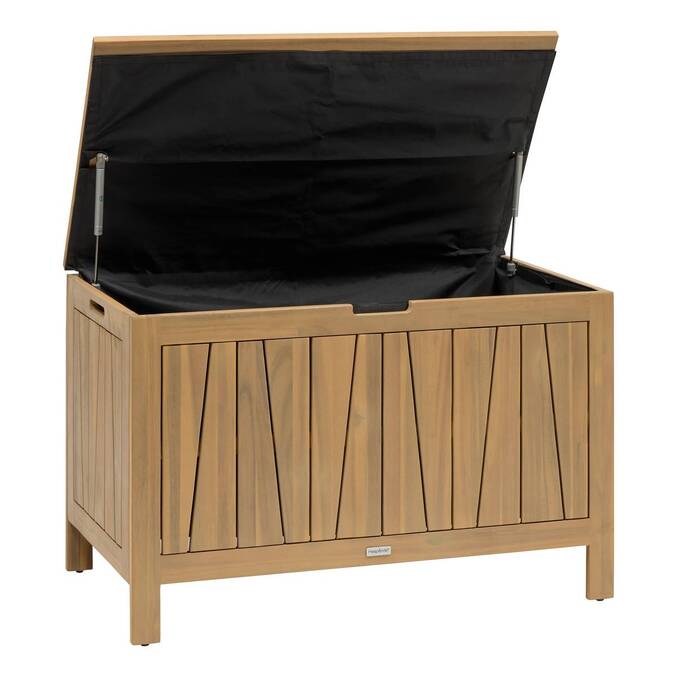 Coffre de rangement LODGIA Beige 165L - Acacia certifié FSC®, Acier3634