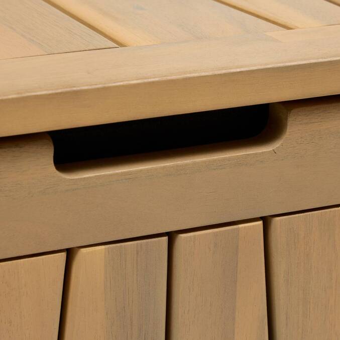 Coffre de rangement LODGIA Beige 165L - Acacia certifié FSC®, Acier3634