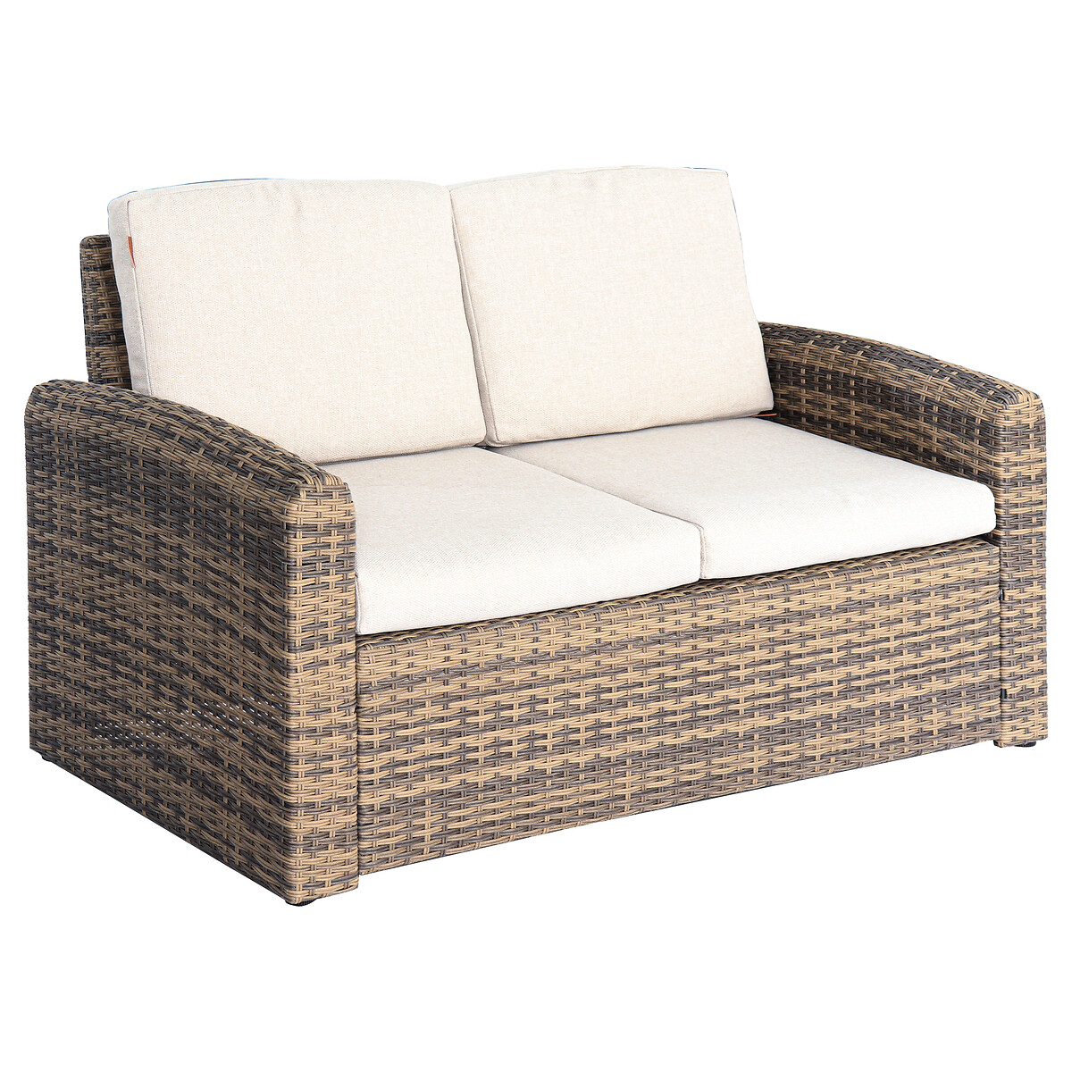 Salon de jardin SELENIM Beige 7 places - Aluminium traité époxy, Oléfine Naturae