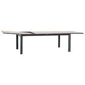 Ensemble table de jardin extensible EVASION  + 12 fauteuils ESSENTIA Miel & Graphite 12 places - Aluminium traité époxy Honey / Graphite