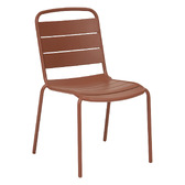 Ensemble table de jardin carrée + 2 chaises ALEGORIA Acajou 2 places - Acier traité époxy, Traitement anti-rouille renforcé Acajou