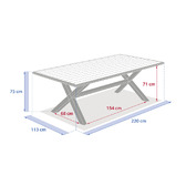 Ensemble table de jardin AXIOME + 8 fauteuils AXANT Miel 8 places - Aluminium traité époxy Argile / Honey