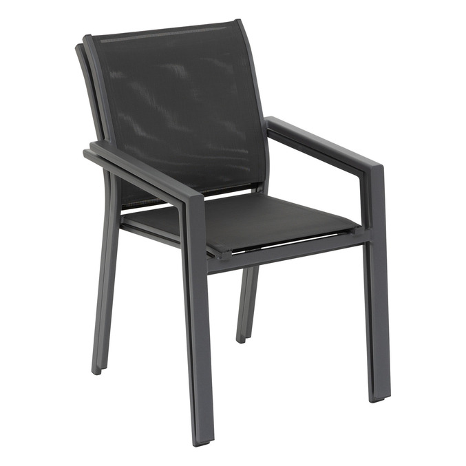Ensemble table de jardin extensible EVASION  + 12 fauteuils ESSENTIA Miel & Graphite 12 places - Aluminium traité époxy3785