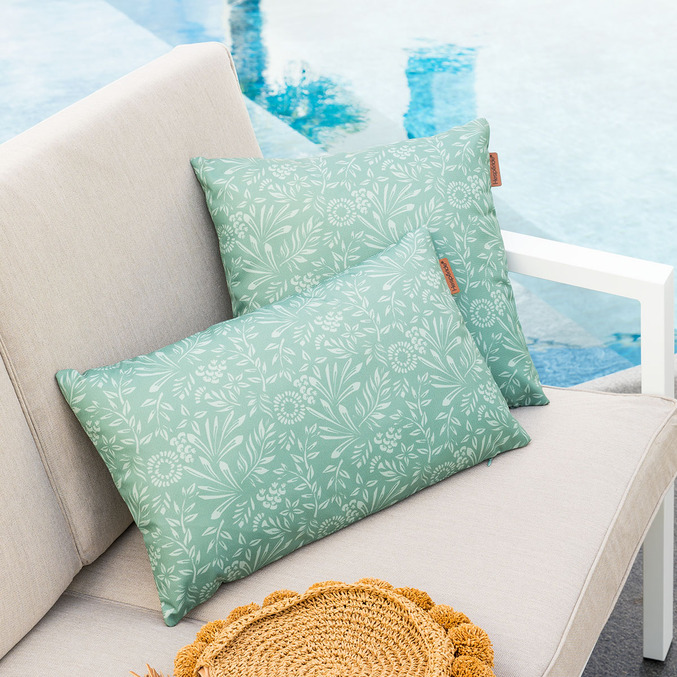 Pillow Perfect Outdoor Dekokissen-Set Telfair – 2er Set In Blau, Waschbar, 47 X 47 Cm