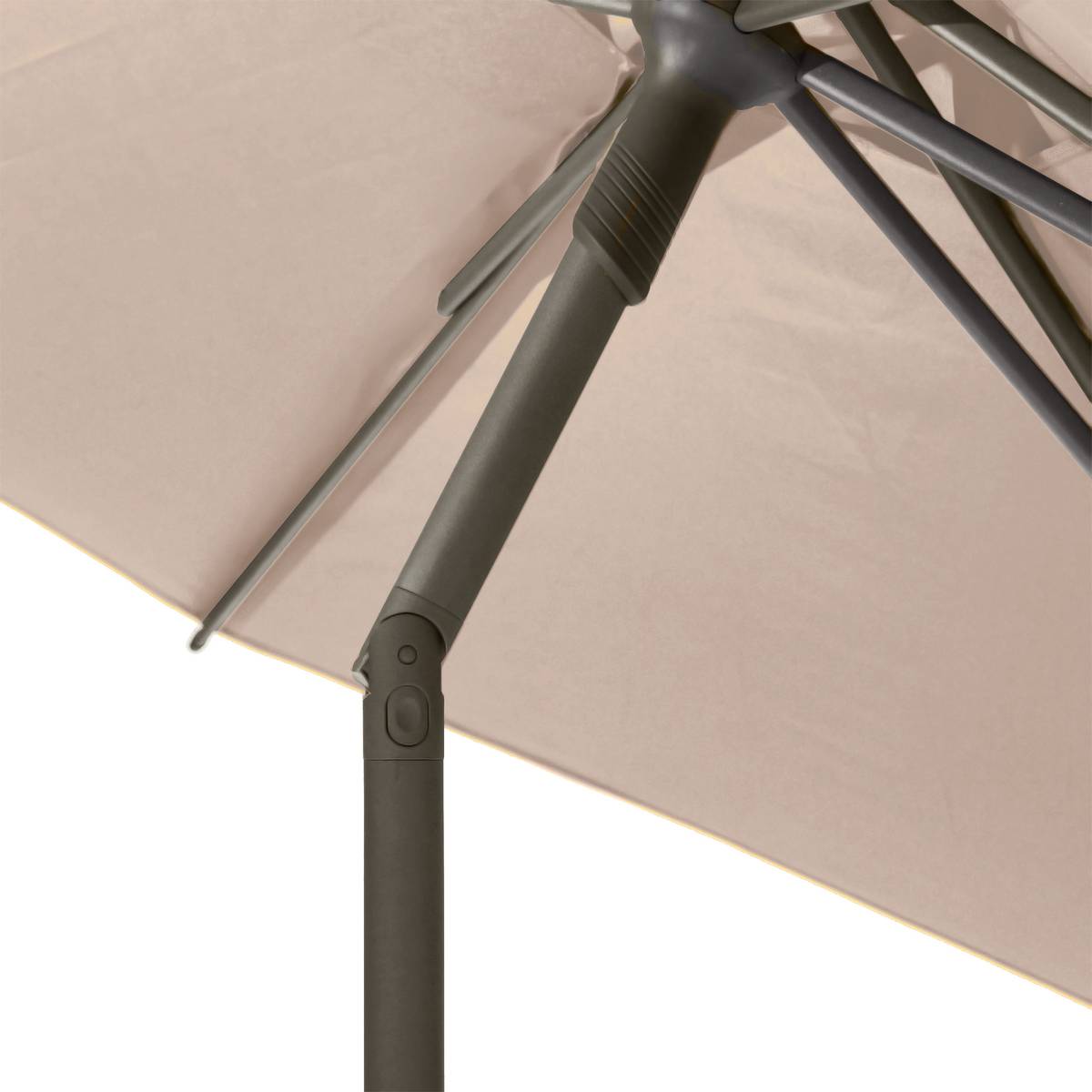 Parasol Droit Inclinable Juanito Ø300 Cm - Toile Polyester 240g/m2 Résistante UV, Ouverture Manivelle, Pieds Acier - 12