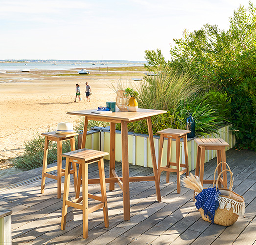 Table haute bois 523x500