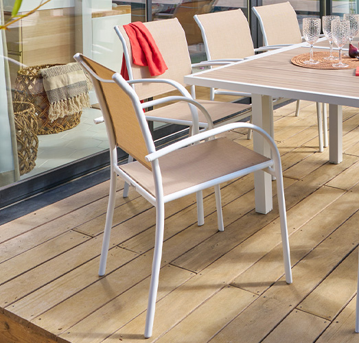 chaise de jardin dossier haut