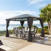 Pergola BELIZE Grafite 3,6 x 3 m - Alluminio, Policarbonato Grafite