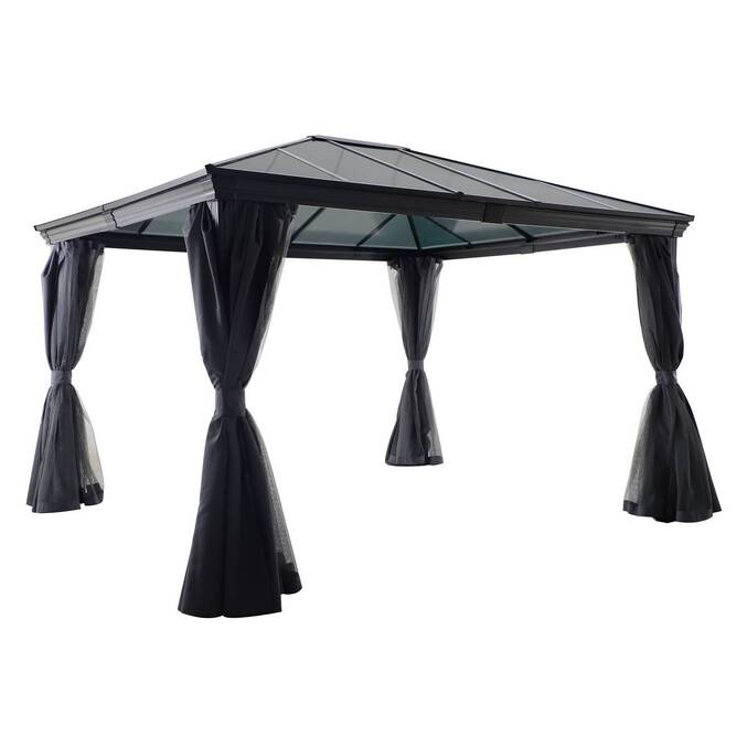Pergola BELIZE Grafite 3,6 x 3 m - Alluminio, Policarbonato Grafite
