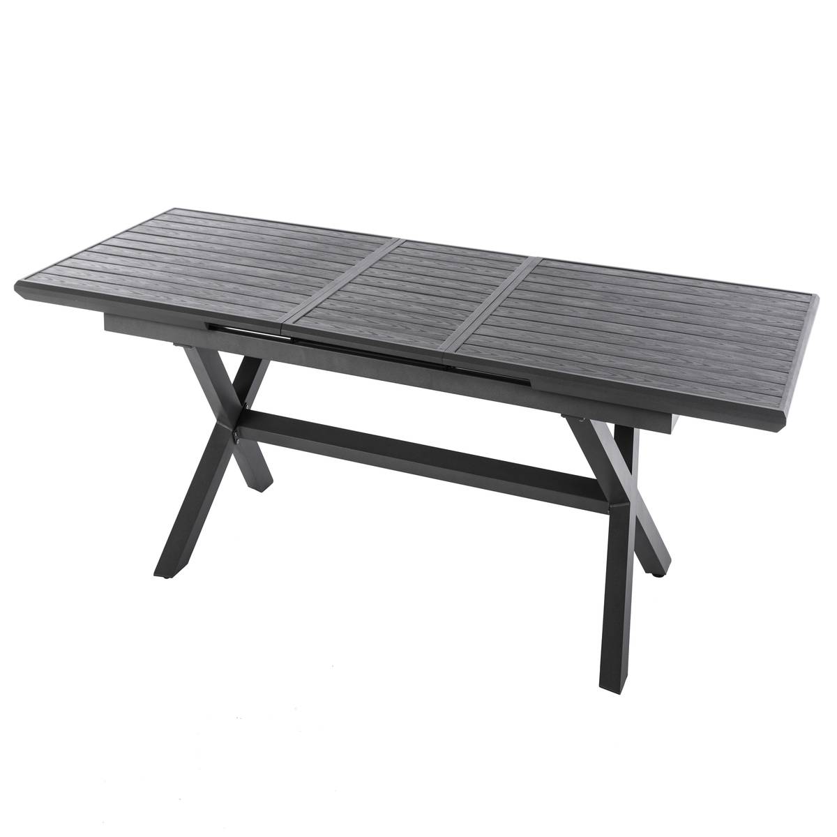 Tavolo da giardino allungabile AXIOME Granito ardesia 10 posti - Alluminio rivestito in epossidico Ardesia granito