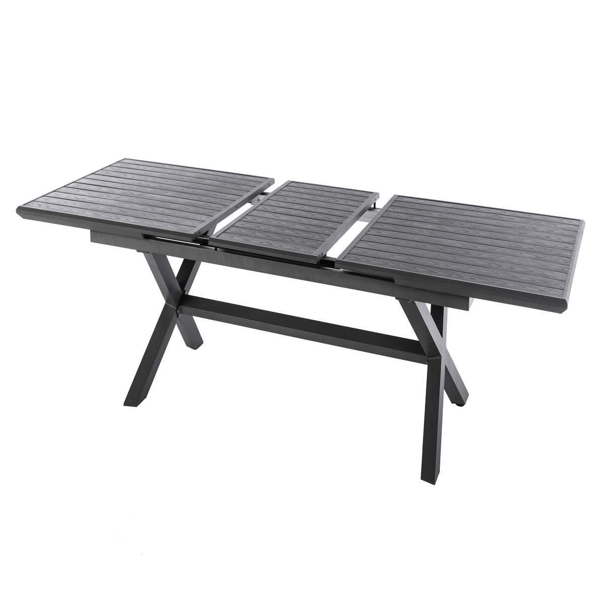 Tavolo da giardino allungabile AXIOME Granito ardesia 10 posti - Alluminio rivestito in epossidico Ardesia granito