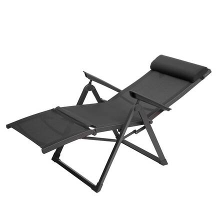 Poltrona relax da giardino DECIMA Antracite / Grafite 8 posizioni - Alluminio trattato con epossidica, Texaline