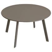 Tavolino laterale da giardino rotondo SAONA Tonka 70 x 40 cm - Acciaio rivestito in resina epossidica, Trattamento antiruggine rinforzato Tonka
