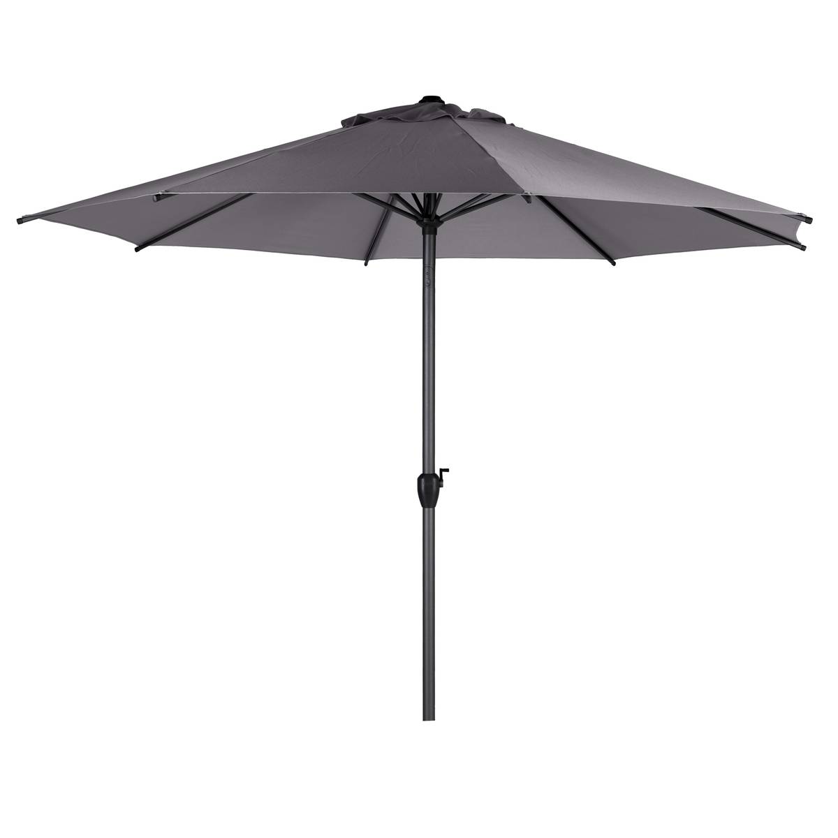 Ombrellone dritto rotondo inclinabile LOOMPA Ardesia 3 m - Alluminio, Poliestere Ardesia