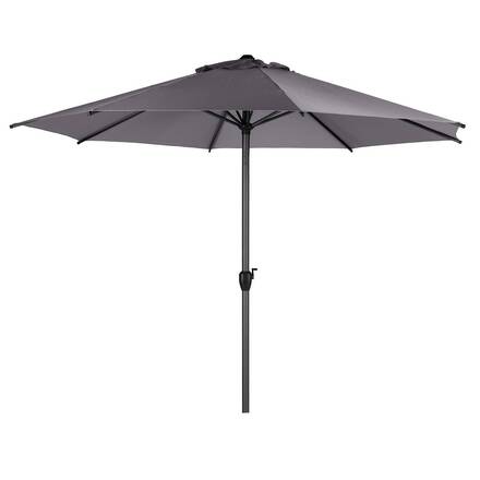 Ombrellone dritto rotondo inclinabile LOOMPA Ardesia 3 m - Alluminio, Poliestere