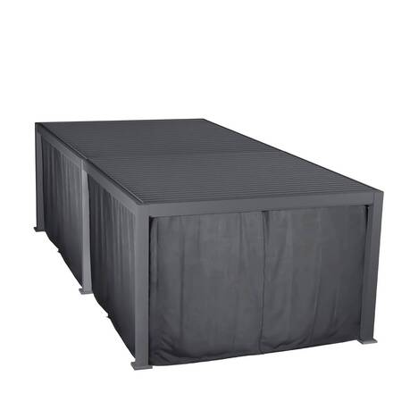 Kit di tende, zanzariere e binari per pergola bioclimatica EVORA Ardesia Per EVORA 6 x 3,6 m - 8 binari, 6 tende e 6 zanzariere