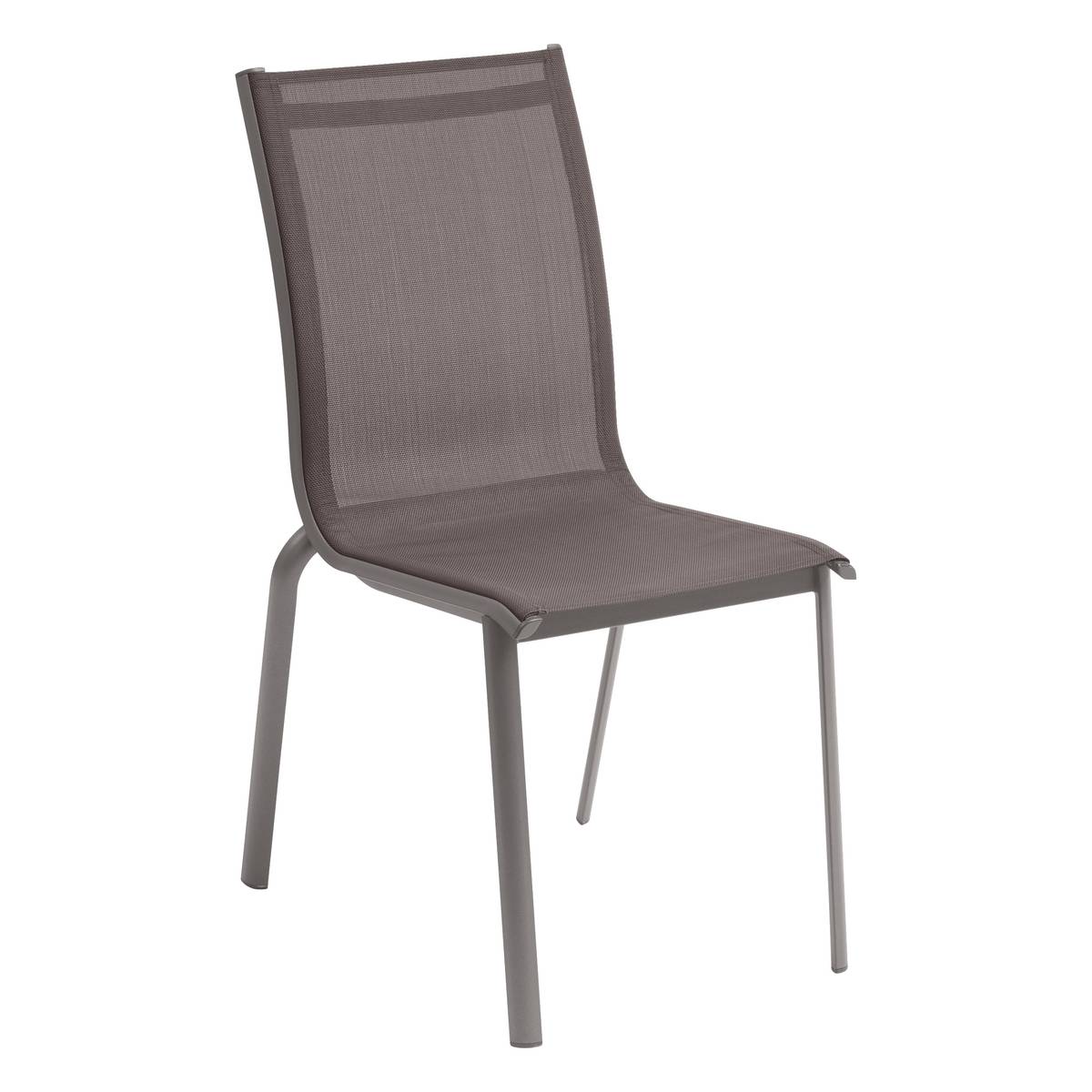 Sedia da giardino impilabile AXANT Wengé / Praline Alluminio trattato con epossidica, Texaline Wengé / Pralina