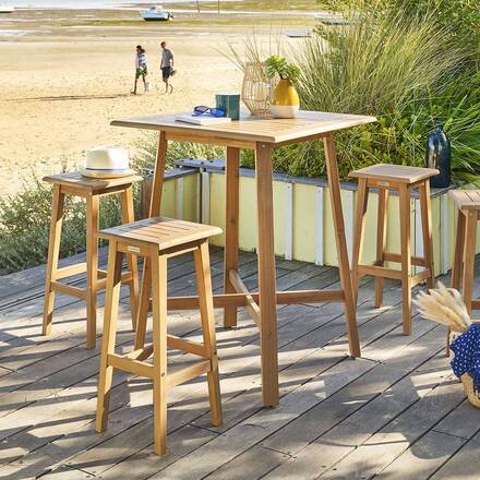 Tavolo da giardino alto TIWI Acacia 4 posti - Acacia certificato FSC®