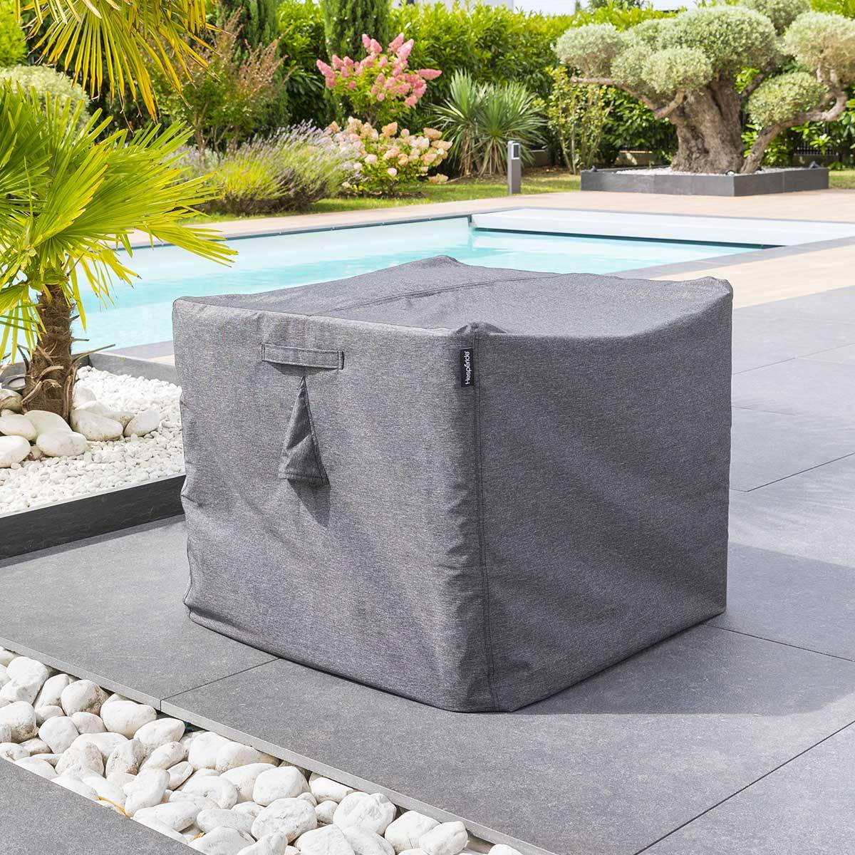 Copertura protettiva HAMBO per tavolo alto Grigio 180 x 120 x 120 cm - Poliestere Grigio