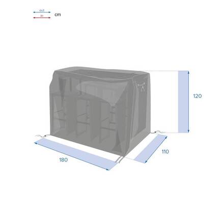 Copertura protettiva HAMBO per tavolo alto Grigio 180 x 120 x 120 cm - Poliestere