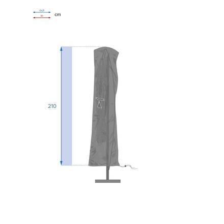 Copertura protettiva HAMBO per ombrellone decentrato Grigio S 210 x 60 x 30 cm - Poliestere