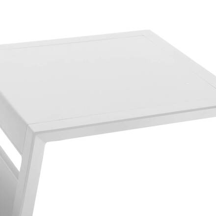 Tavolino laterale da giardino quadrato ALLURE Bianco 55 x 45 x 55 cm - Alluminio rivestito in resina epossidica