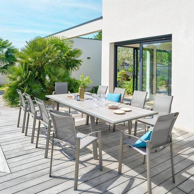 Copertura protettiva HAMBO per tavolo rettangolare Grigio S 185 x 125 x 80 cm - Poliestere Grigio